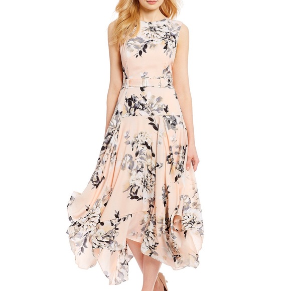 calvin klein floral midi dresses